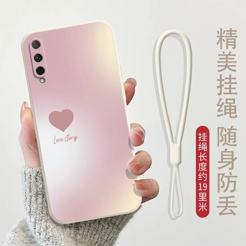 爱心华为Honor荣耀Play3手机壳液态硅胶保护套ASK-AL00X全包软壳