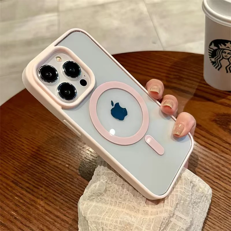 苹果iPhone15promax手机壳透明亚克力14/13硬背手机壳12带磁吸ins