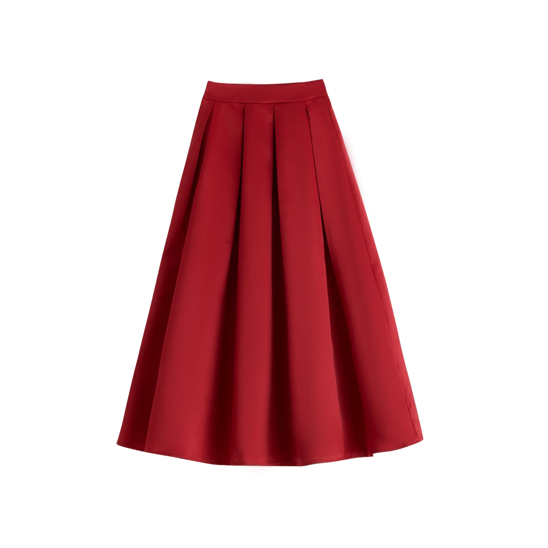 春秋季新款女装半身裙夏款百搭显瘦高腰百褶赫本半身裙气质