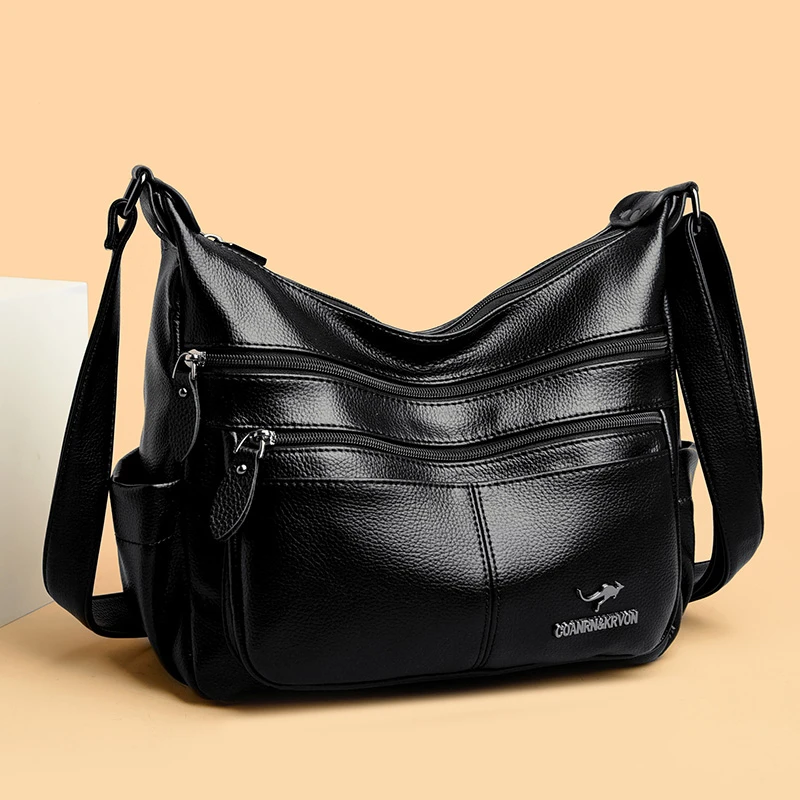 软皮女包中年妈妈包最新款时尚潮流单肩斜挎包包大容量中老年包包