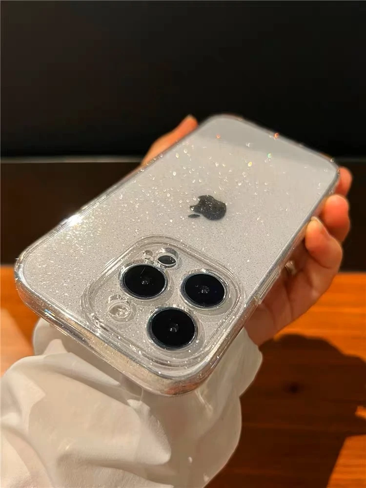ins仙女闪粉iphone15promax手机壳适用苹果14plus/13全包12透明16