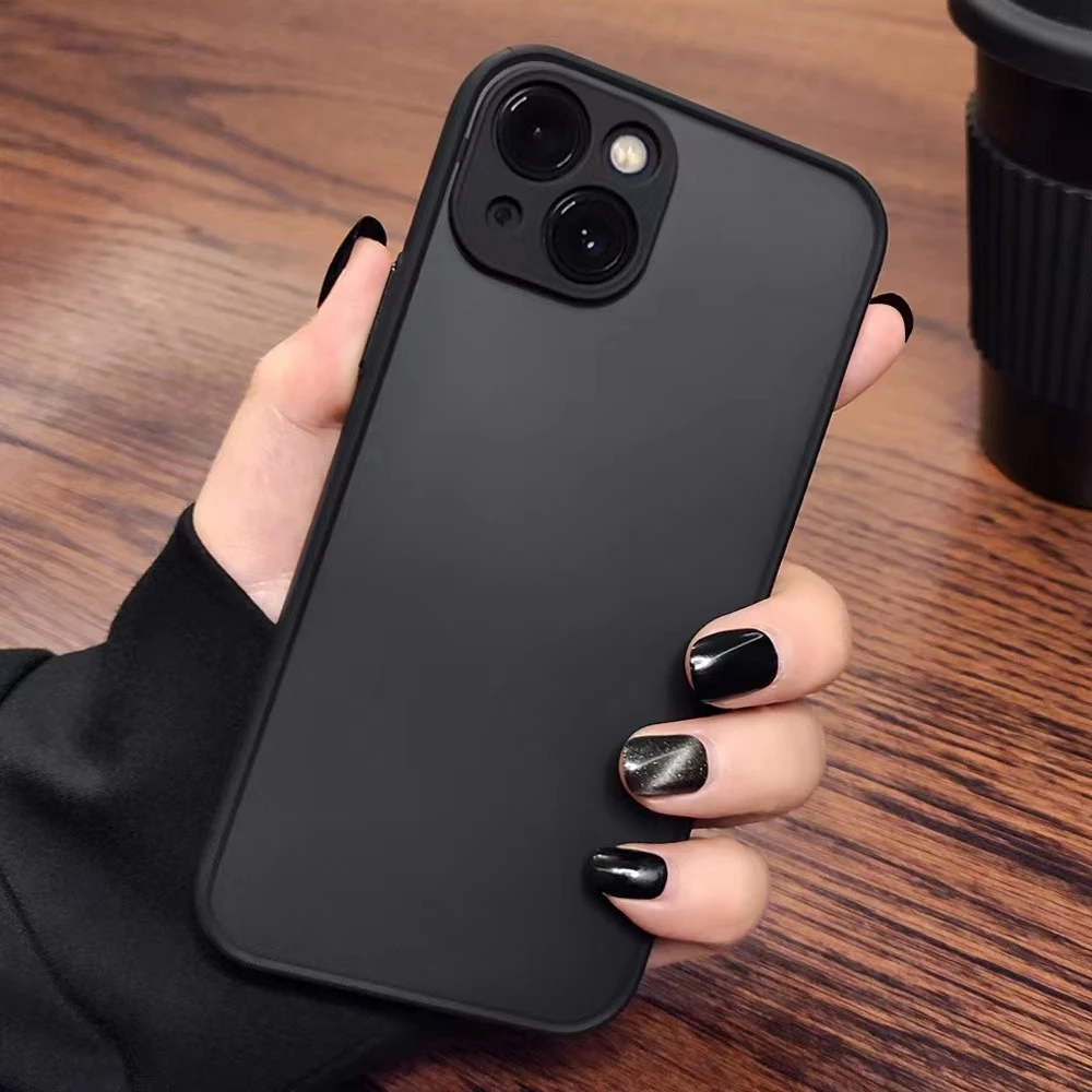 新款磨砂黑色iphone14promax手机壳适用苹果15pro/13全包12简约11