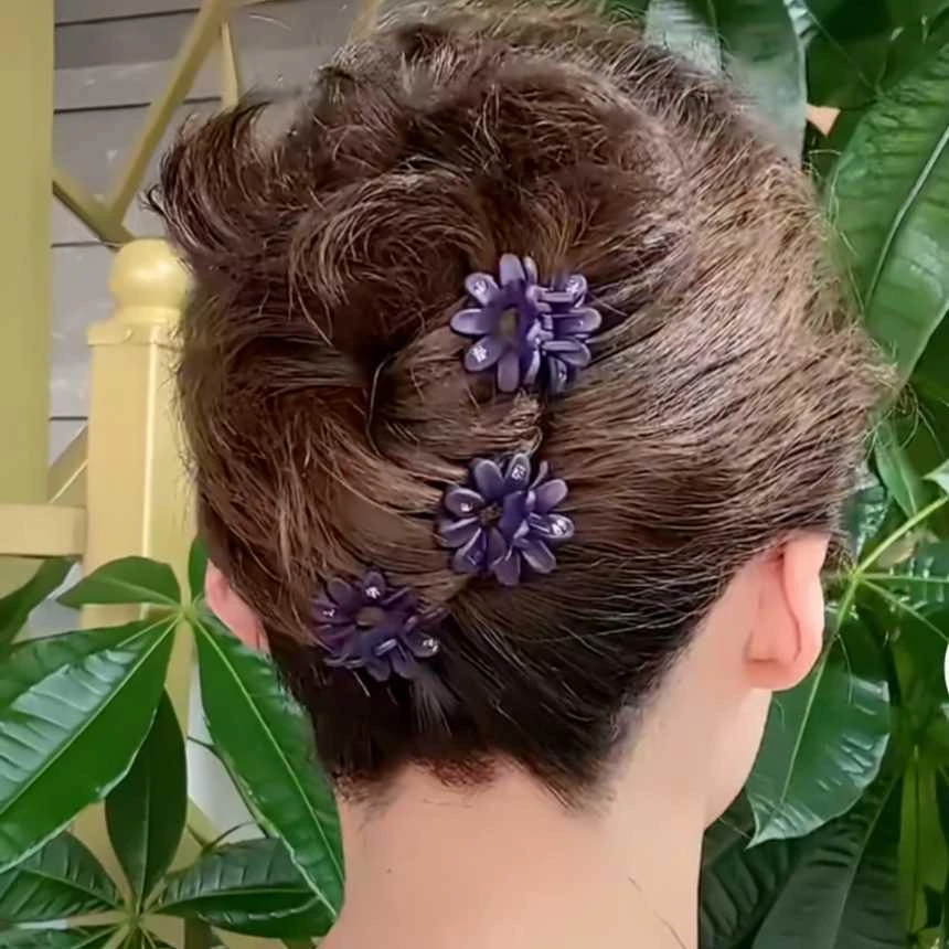 非金属亚克力发饰 丸子头小抓夹固定神器发夹菊花夹气质时尚韩式