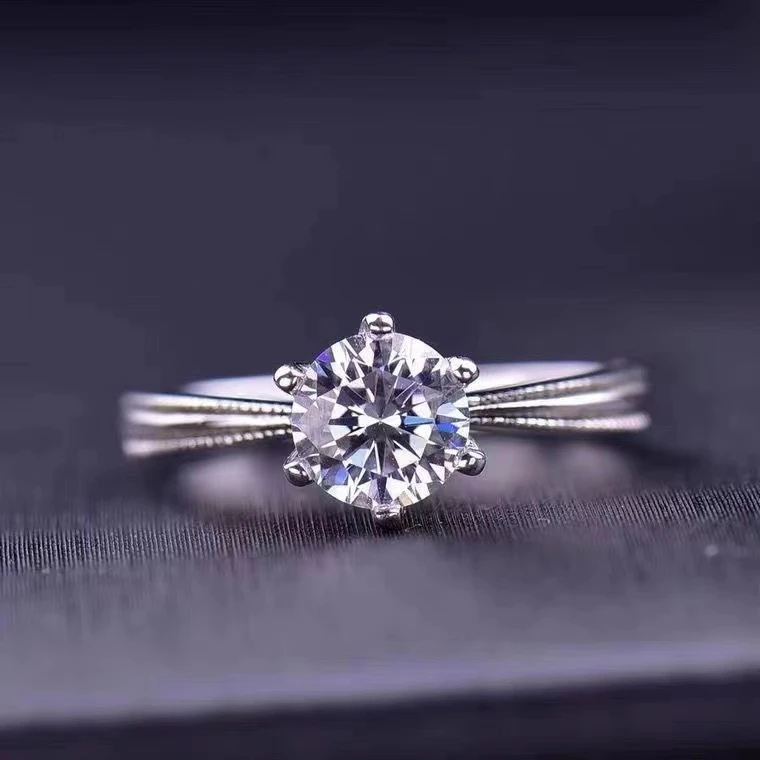 925银莫桑石银制品 周丝带家0.5-5克拉时尚经典简约轻奢精致气质