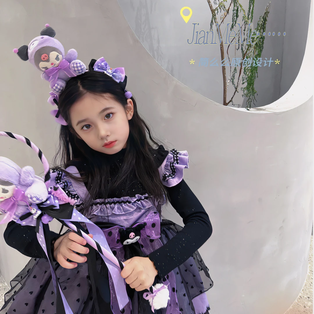 【库洛米】原创设计新款女童韩版儿童吊带k百褶裙库洛米套装CH2610