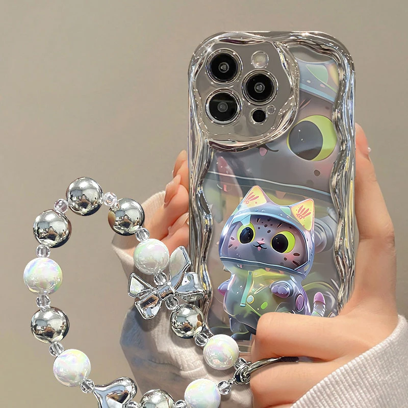富典炫彩猫咪苹果华为OPPO小米vivo电镀曲边纹iPhone14防摔手机壳