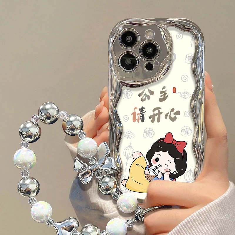富典公主请开心iPhone14手机壳苹果华为OPPO小米vivo电镀曲边防摔
