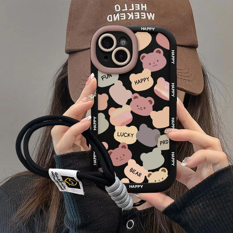 富典小熊头像iPhone14手机壳苹果13华为荣耀OPPO小米vivo圆墩防摔