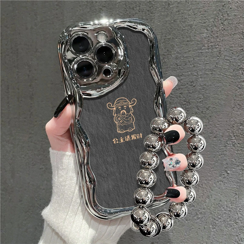 富典公主请发财iPhone11手机壳苹果华为OPPO小米vivo电镀曲边防摔