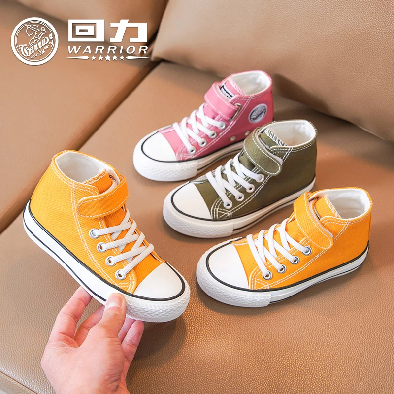 Warrior/回力男女童春秋新款高帆布鞋学生时尚百搭休闲鞋子 19037