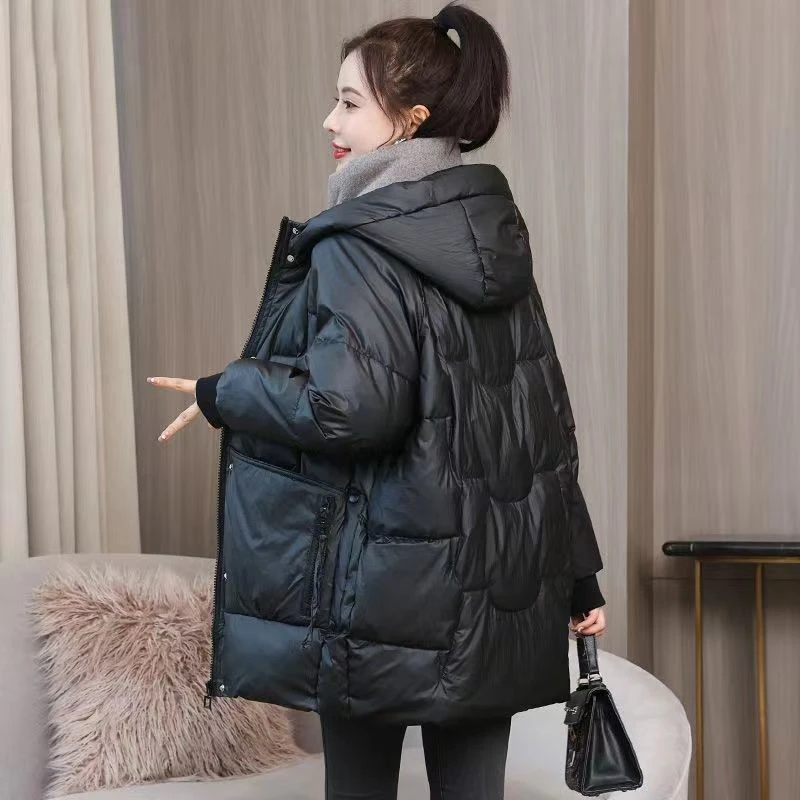 波司澄羽绒服女冬季2023新款韩版中长款休闲保暖宽松大码爆款加厚