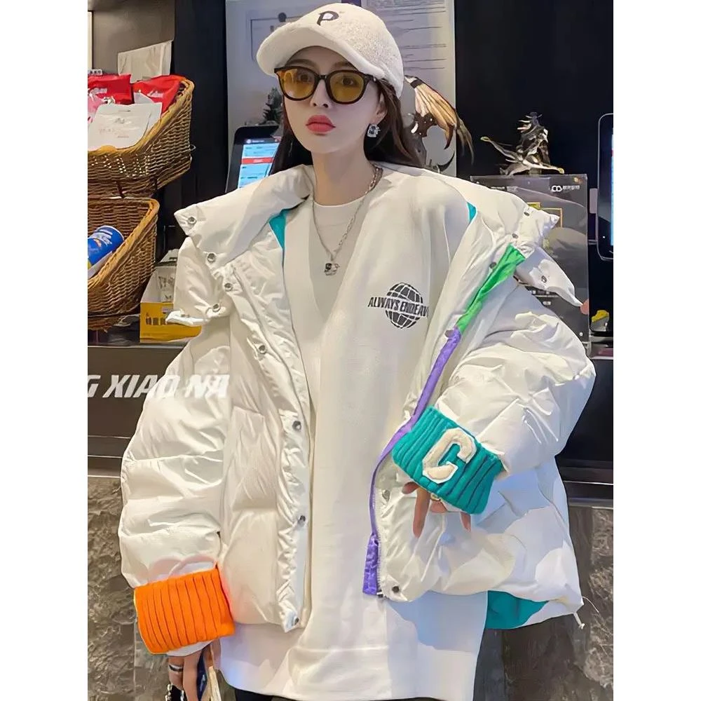 波司澄c字母针织袖口面包羽绒服女冬时尚时尚小个子洋气宽