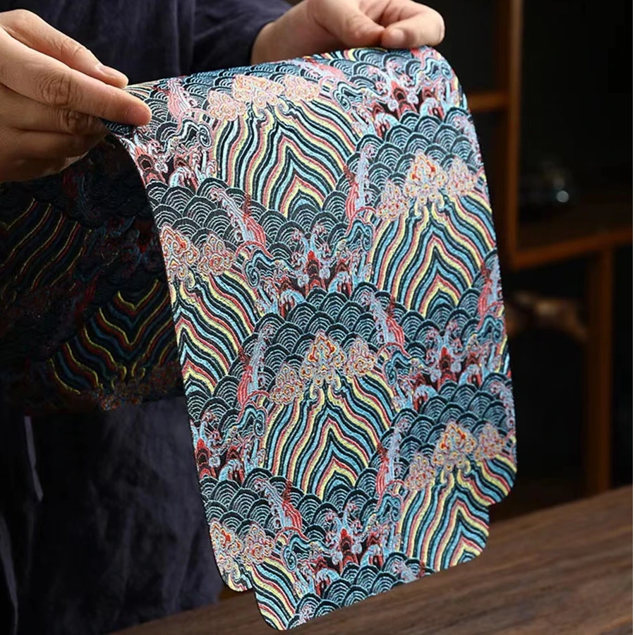 双面锦缎主人席 禅意布艺干泡席吸水茶垫 简约茶席隔热桌旗