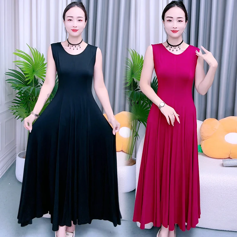 夏季薄款连衣裙大码女装背心裙修身显瘦气质长裙1608