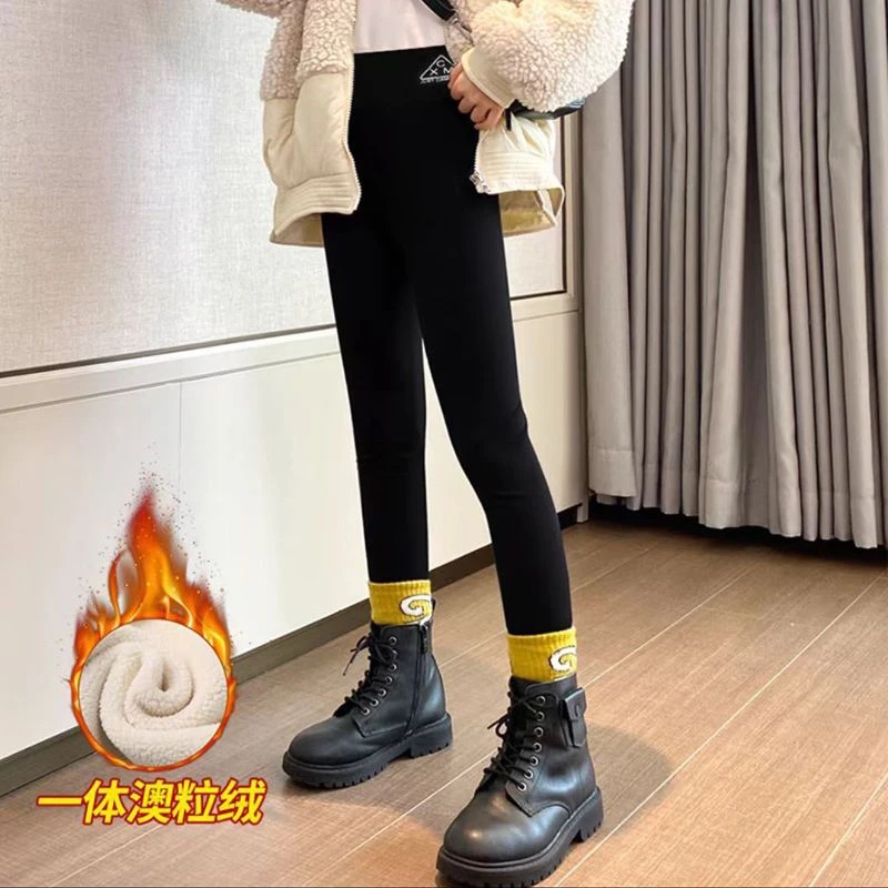 女童加绒鲨鱼裤加厚款长裤儿童打底裤网红款大童冬季高弹力裤子
