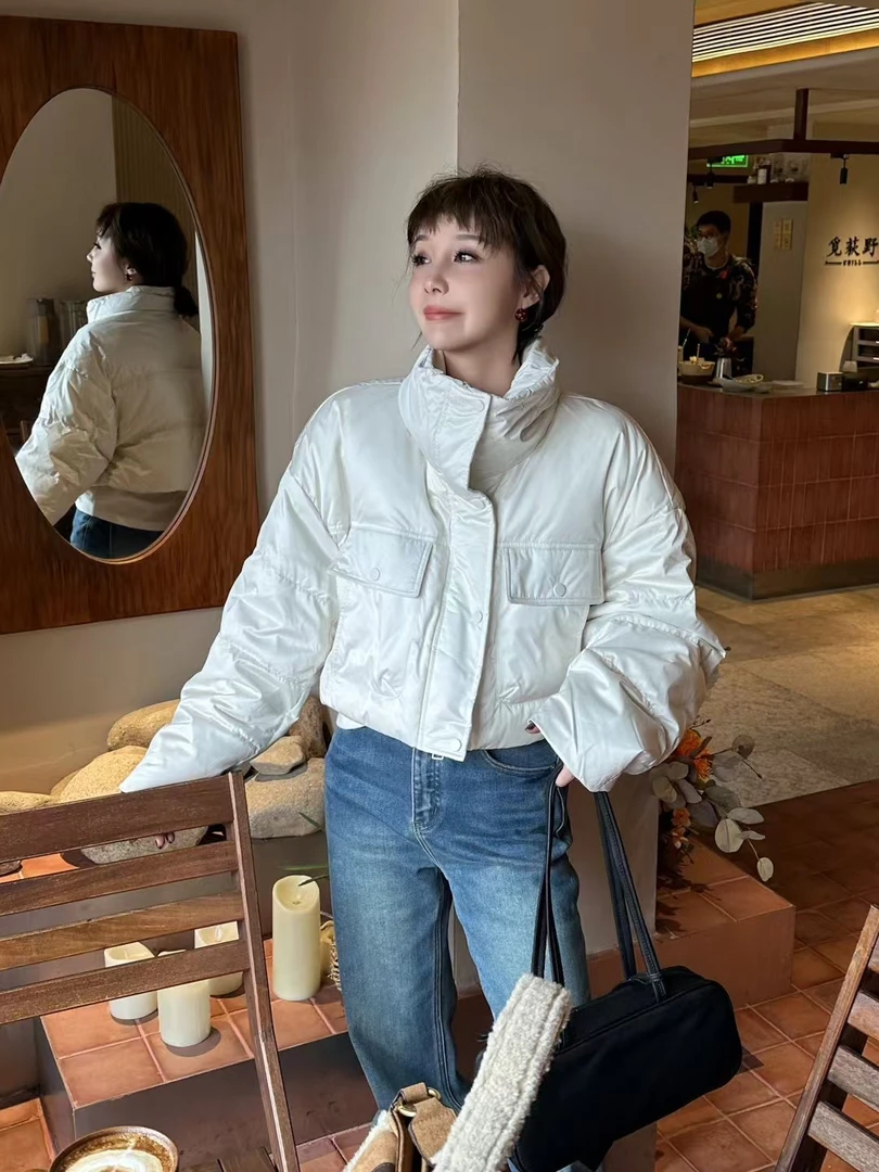 琦琦家定制款欧版短款立领羽绒外套