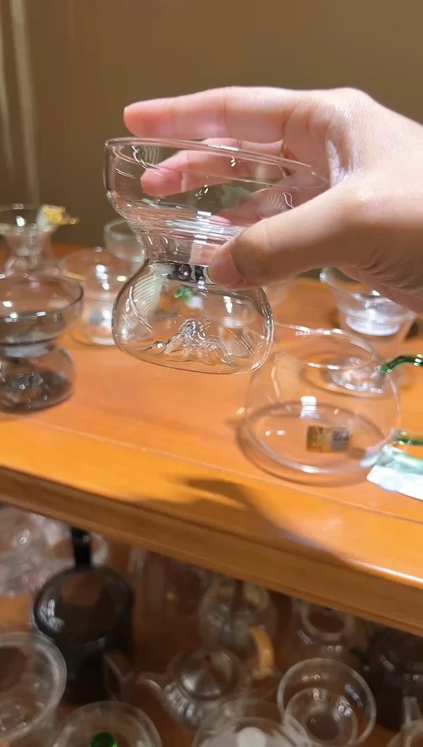 【闪购商品】玻璃茶盏普德观山茶漏不锈钢