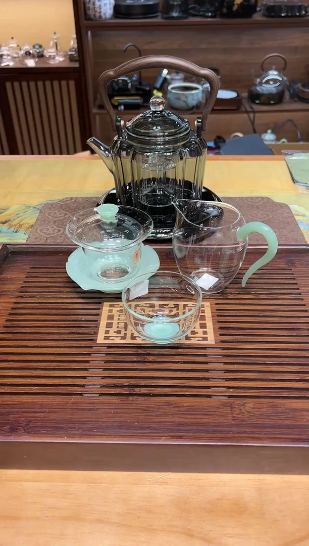 【闪购商品】玻璃茶盏茗园盖碗浅玉+福容雅韵+金谷杯