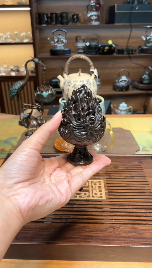 【闪购商品】玻璃茶盏盘香炉/合金博山炉(茶色