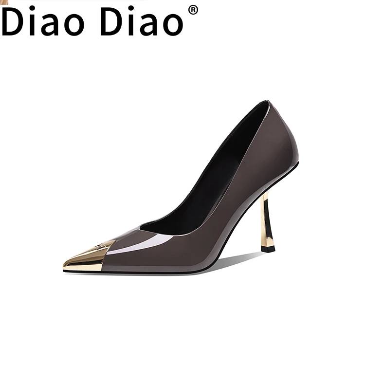 diaodiao【2025春季上新】浅口时尚百搭铁头轻奢优雅漆皮女士单鞋