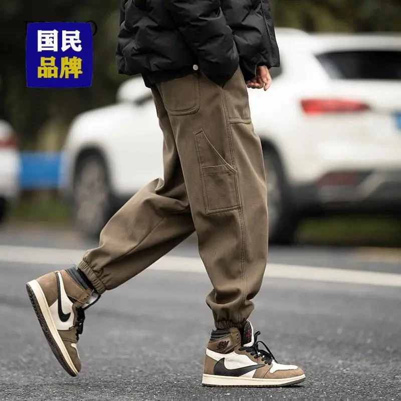 【小扬哥推荐】秋冬高品质日系复古工装裤子男春秋韩版潮流宽松百