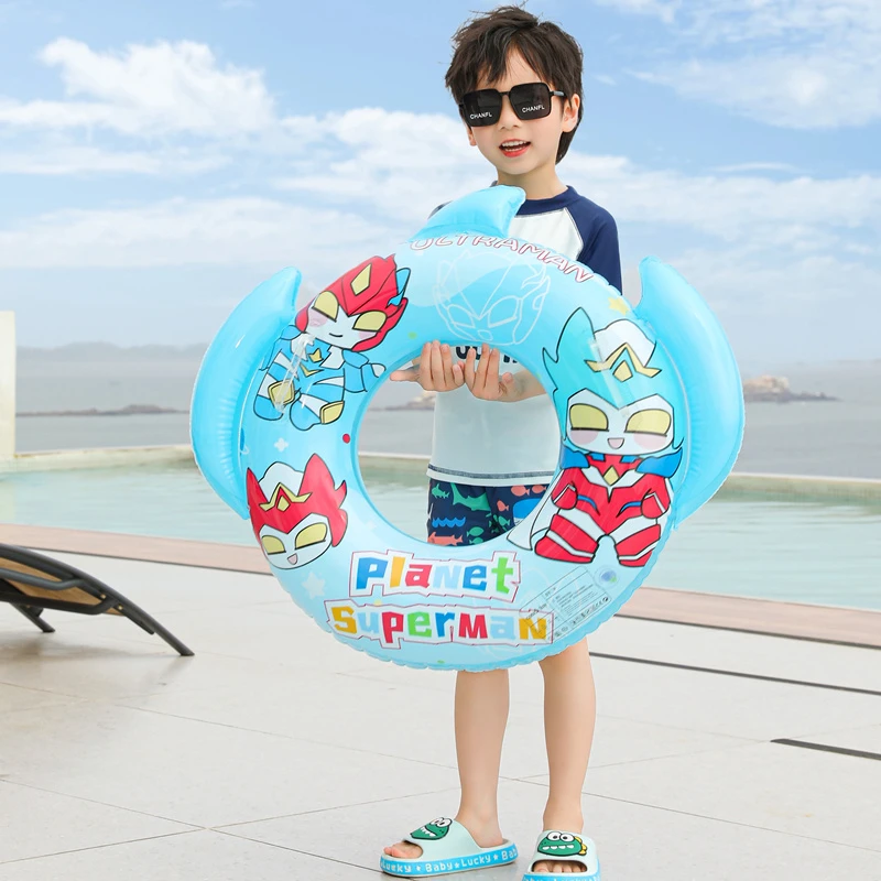 奥特曼儿童游泳圈加厚卡通可爱男宝宝腋下圈防侧翻充气小孩浮圈