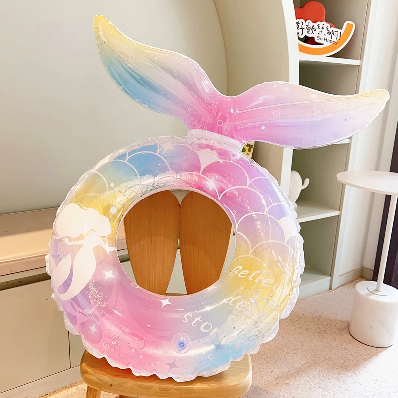 美人鱼游泳圈成人儿童腋下圈网红ins救生圈拍照神器女童沙滩浮圈