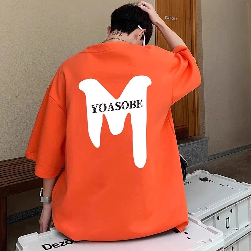 美式青年潮牌重磅纯棉短袖t恤男夏季ins港风印花上衣宽松半袖体恤