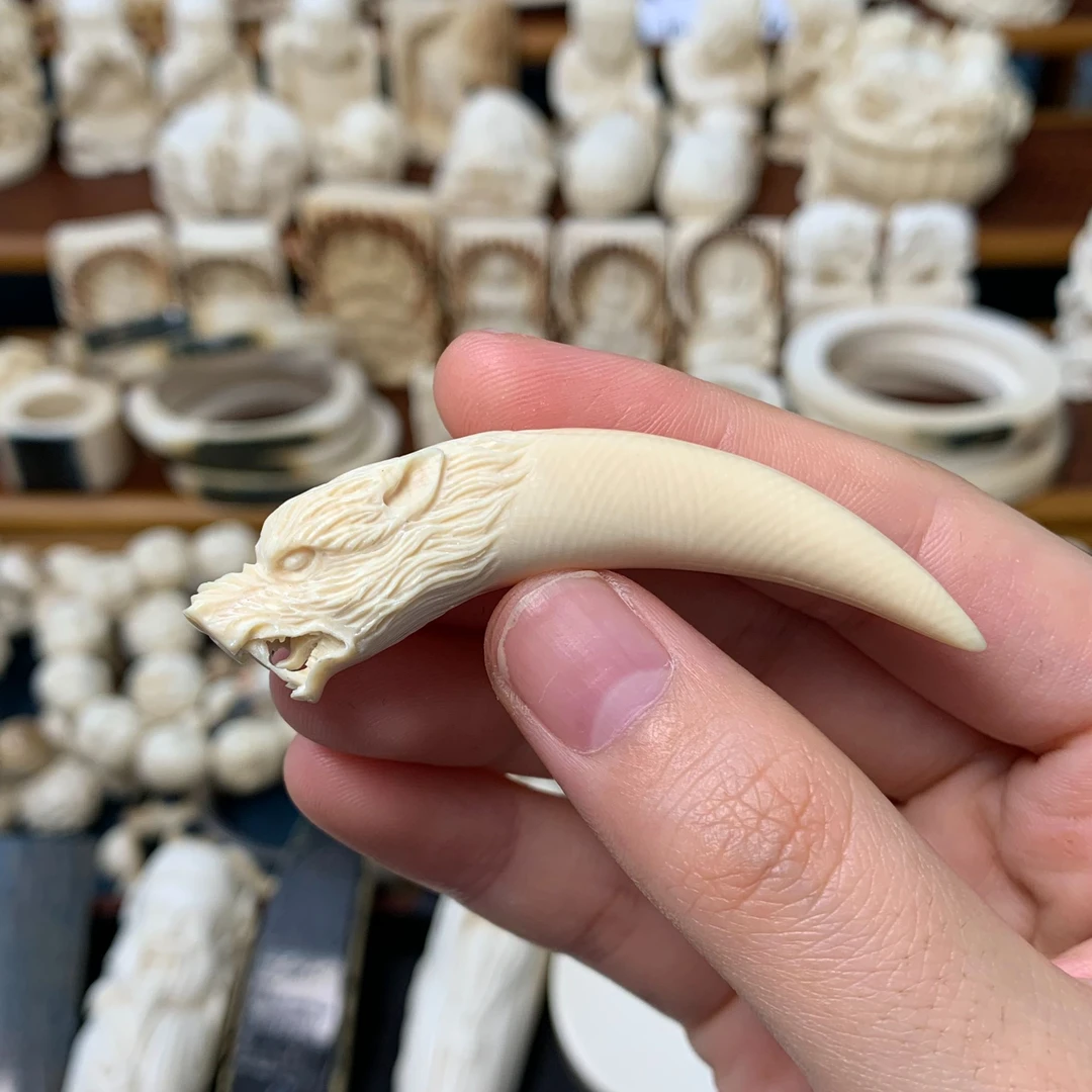 LY104天然猛犸牙狼牙尖18x12x61 8g {支持鉴定 假一赔四}