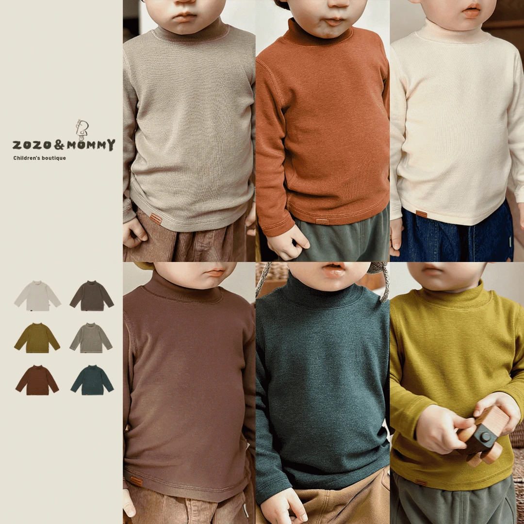 【清水】【镇店系列-软糯亲肤升温柔软】软糯半高领打底上衣婴幼