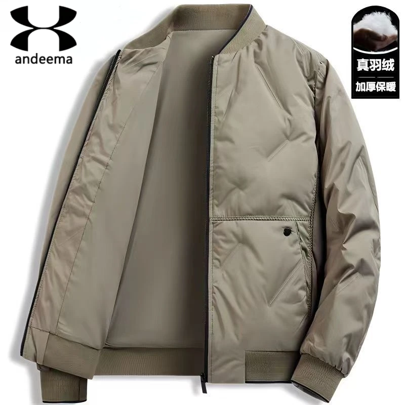 ANDEEMA男士羽绒服休闲短款秋冬加厚保暖百搭宽松中青年工装外套