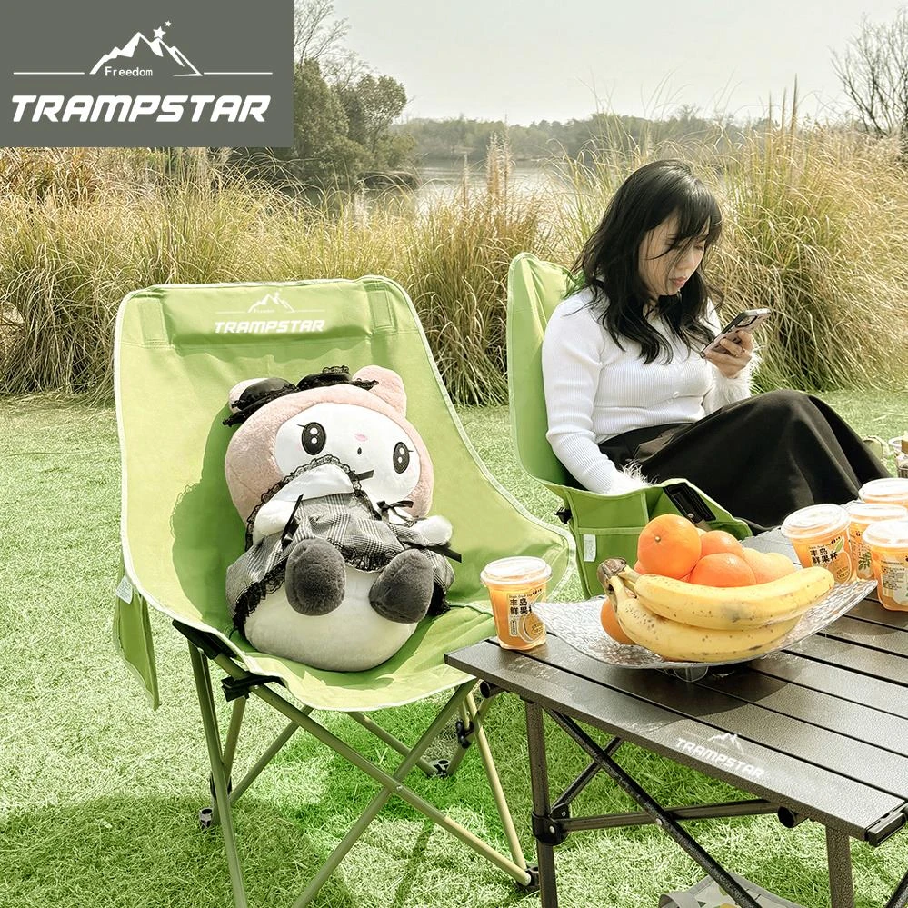 山标--【不可调节】高靠背月亮椅户外折叠露营椅便携沙发椅