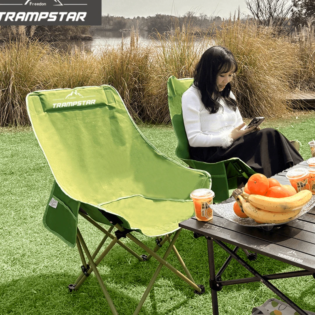 山标--【不可调节】升级高背月亮椅户外折叠椅露营椅便携沙发椅