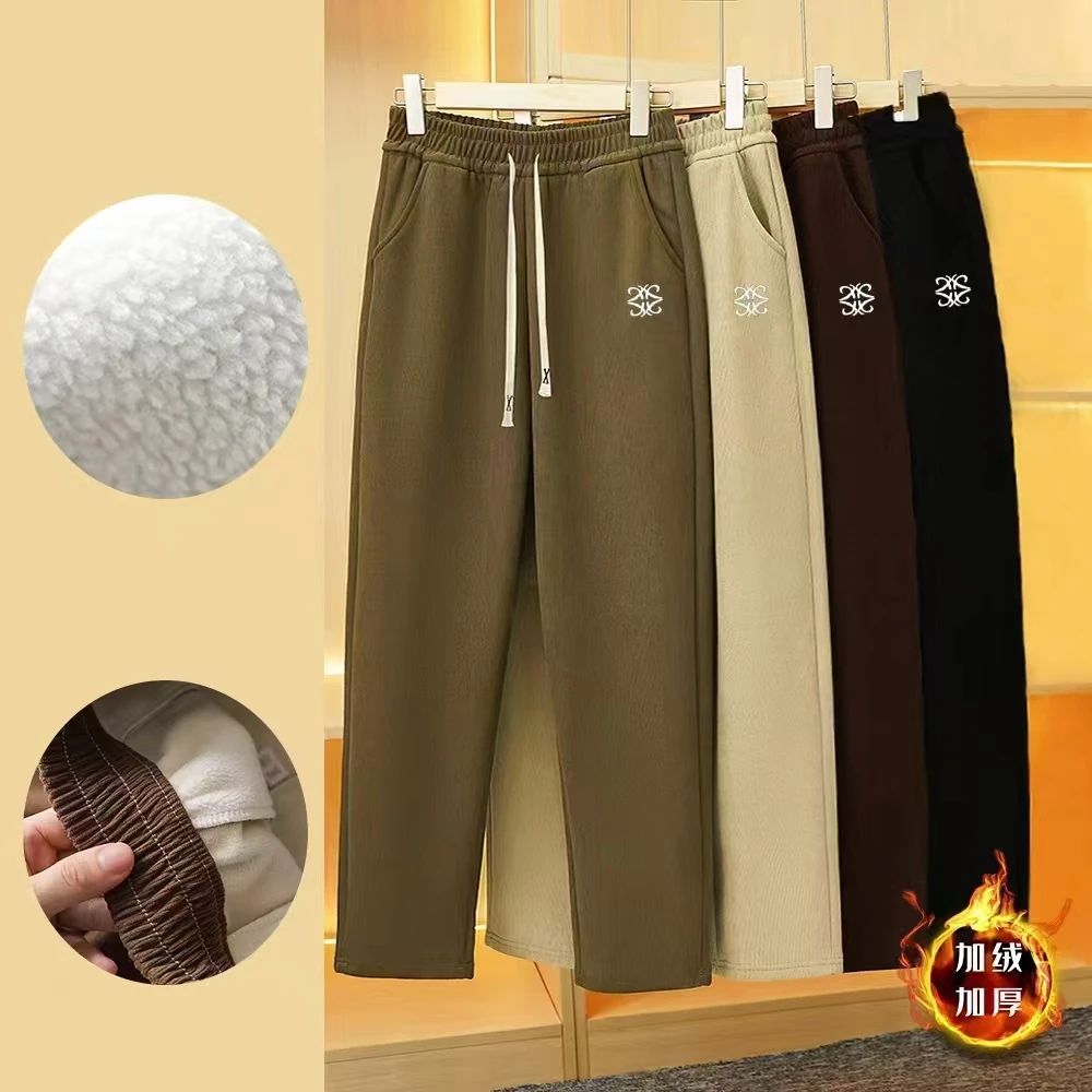 清货-2024年秋冬季新款休闲加绒加厚爆款哈伦版直筒裤休闲裤百搭