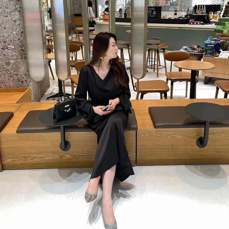 现货【蛋蛋专属】微胖大码荡领衬衫茶系穿搭半身裙新款两件套9805