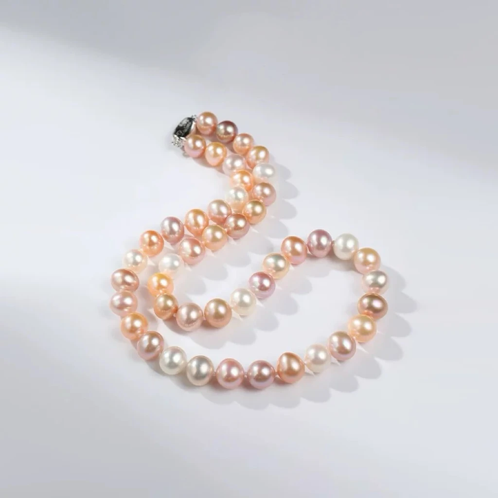 【极光混彩】淡水四季“财”时尚珍珠项链9-11mm含吉尔德多样性发一条