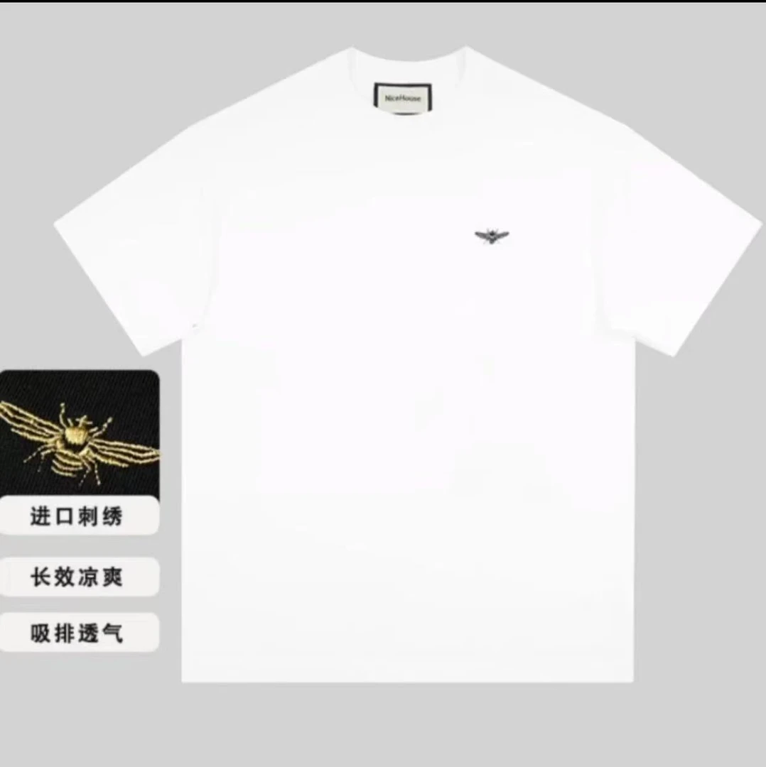 夏季新款胸标百搭轻奢刺绣经典纯棉圆领半袖T恤