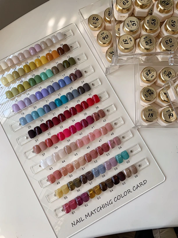 （清仓）一色一备案【由梨】罐装66色套胶实用甲油胶实色裸色不送色板