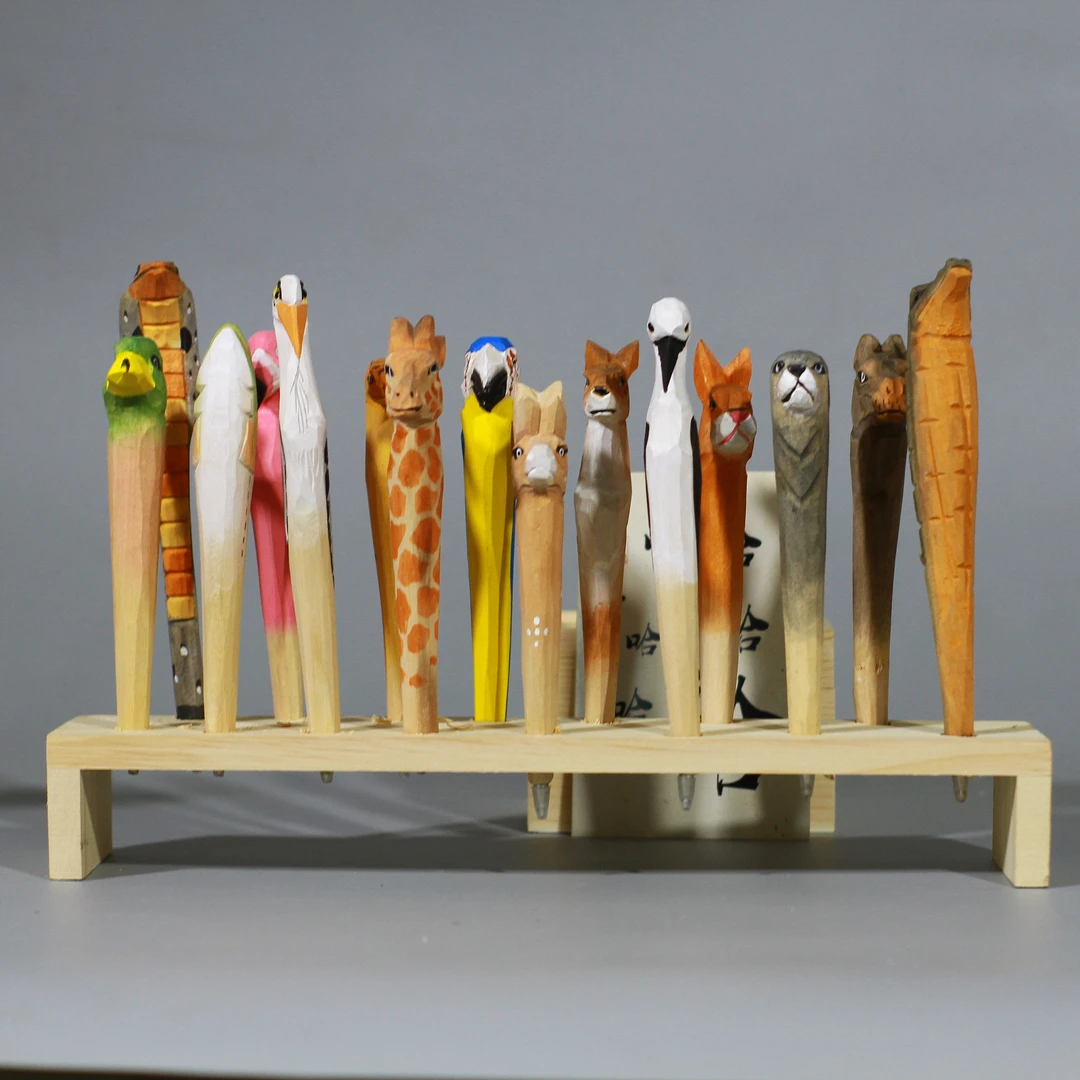 木雕笔随机一只