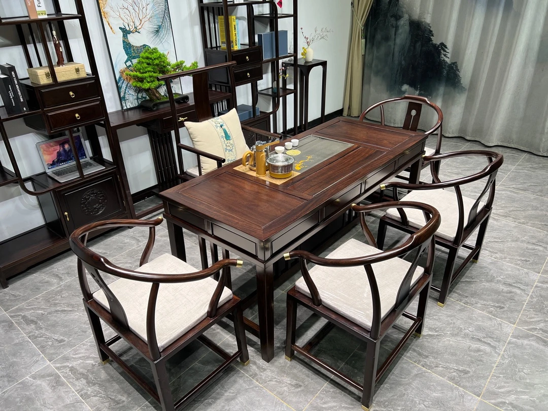 非洲黑檀木茶桌茶台实用湿泡218*88*73