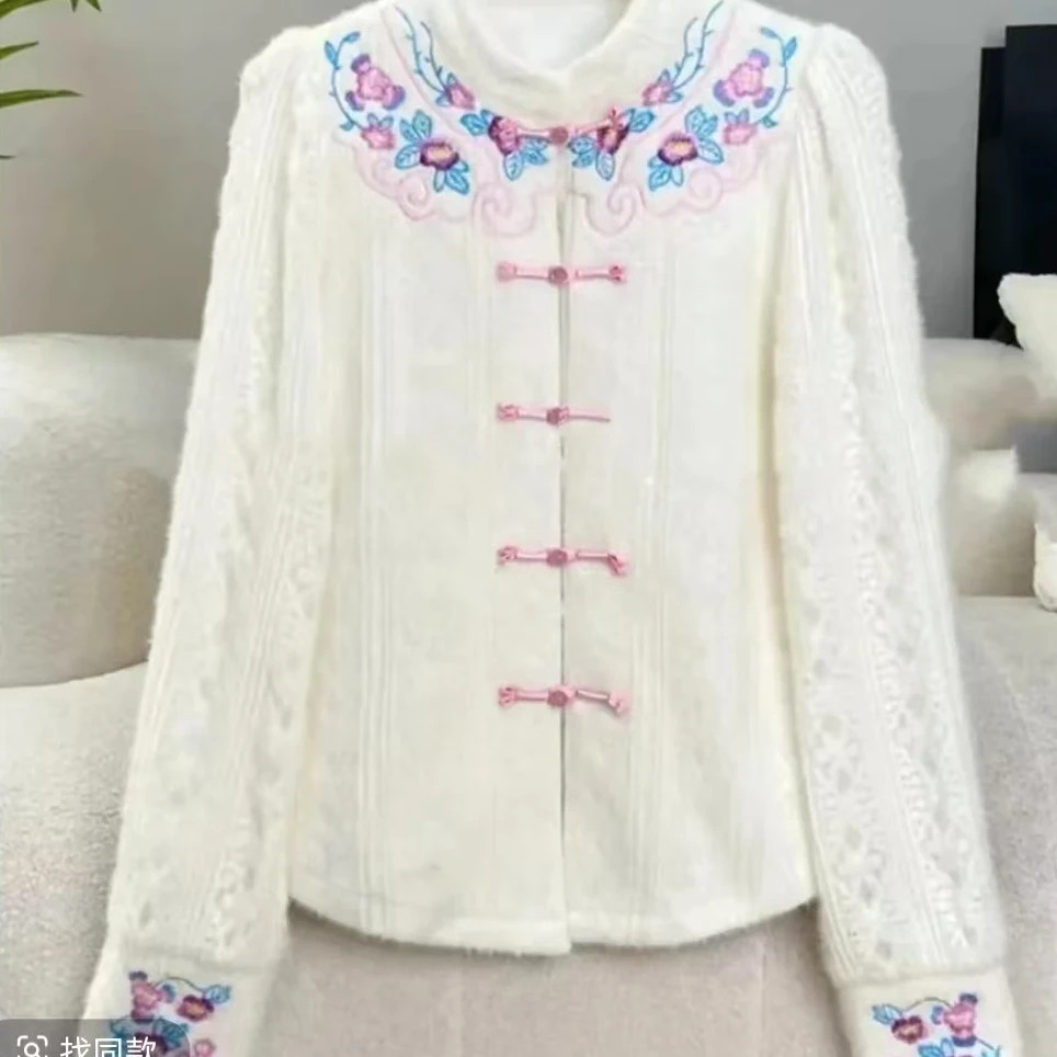 【牵牛花】织花刺绣时尚气质开衫女上衣