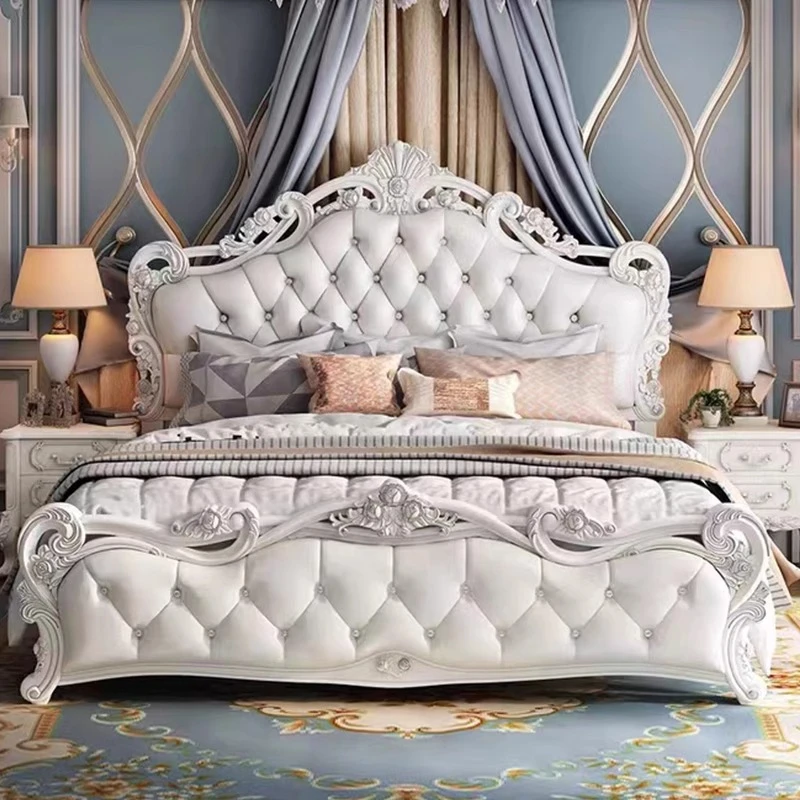 升级配置补差价简约实木床双人床欧式公主床婚床衣柜轻奢