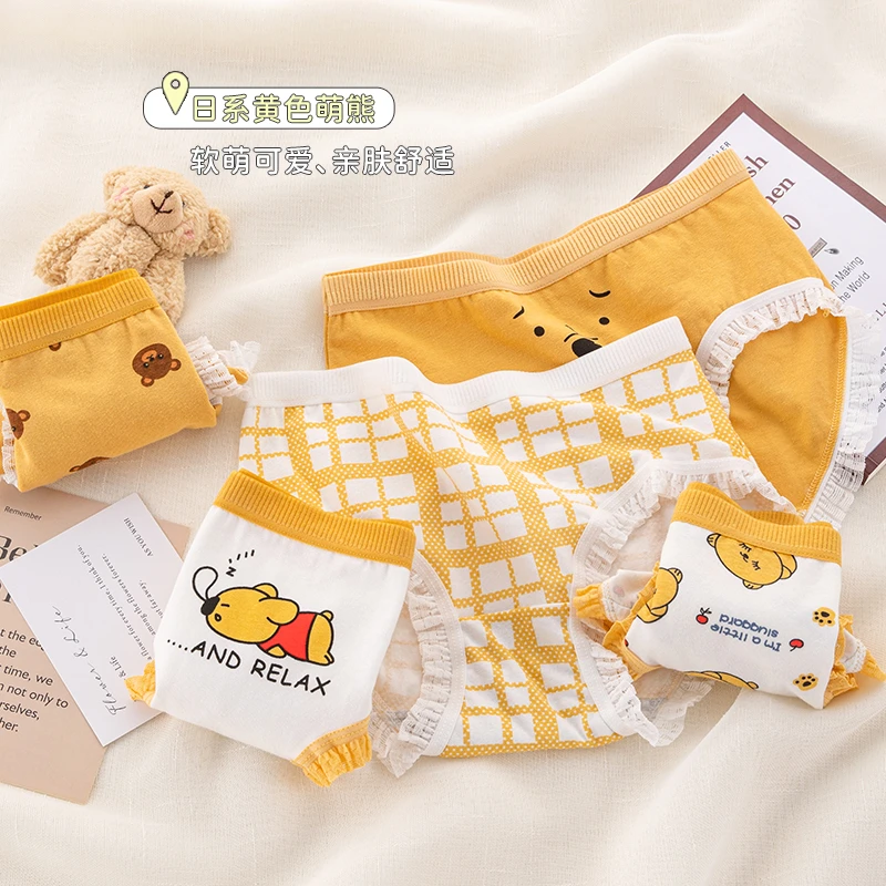 纯棉女士内裤少女中腰全棉透气底裤学生三角裤软萌舒适亲肤卡通