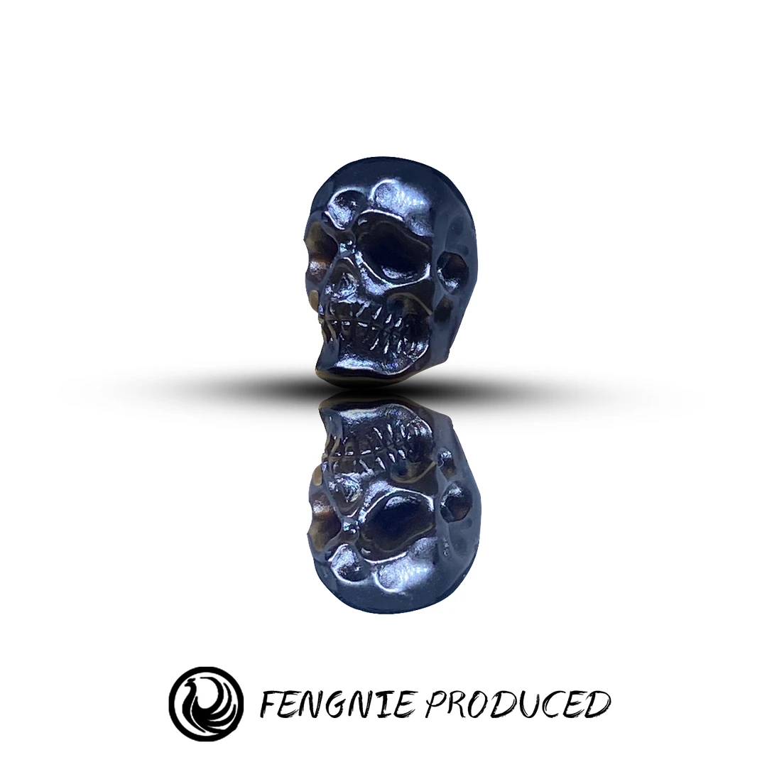 珠改台珠玛瑙骷髅头刺骨黑武士风格小尺寸文玩配饰背云天然玛瑙