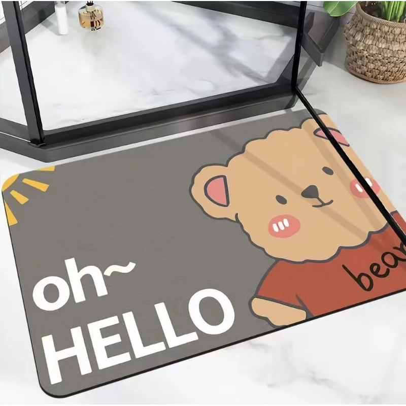 卡通吸水防滑速干卫生间浴室脚垫 软硅藻泥地垫 可爱吸水室内门垫