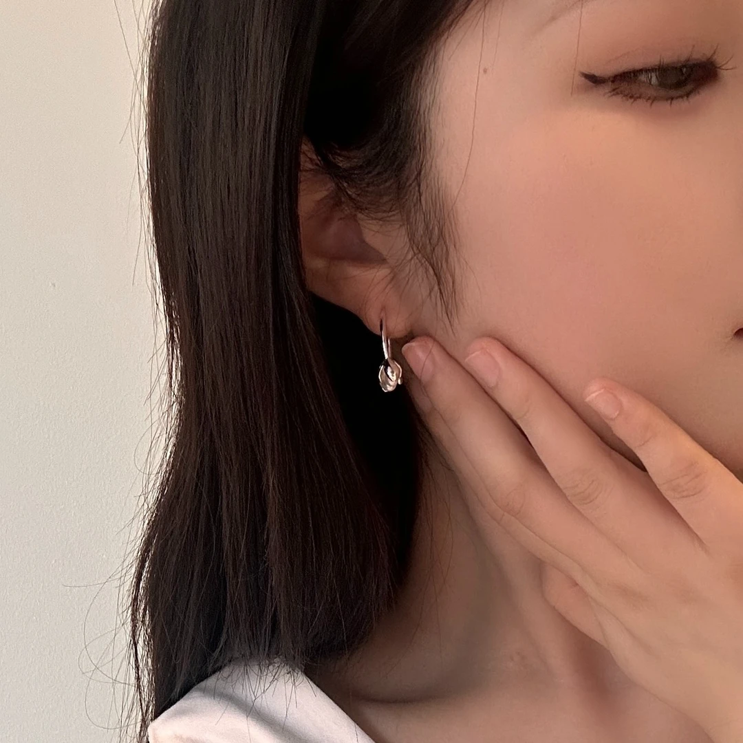 合金耳饰 郁金香花朵耳环耳饰轻奢高级小众2024新款洋气