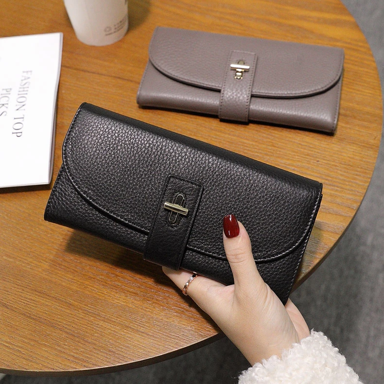 真皮钱包女长款2024新款韩版手拿包女皮夹头层软牛皮钱夹大容量潮