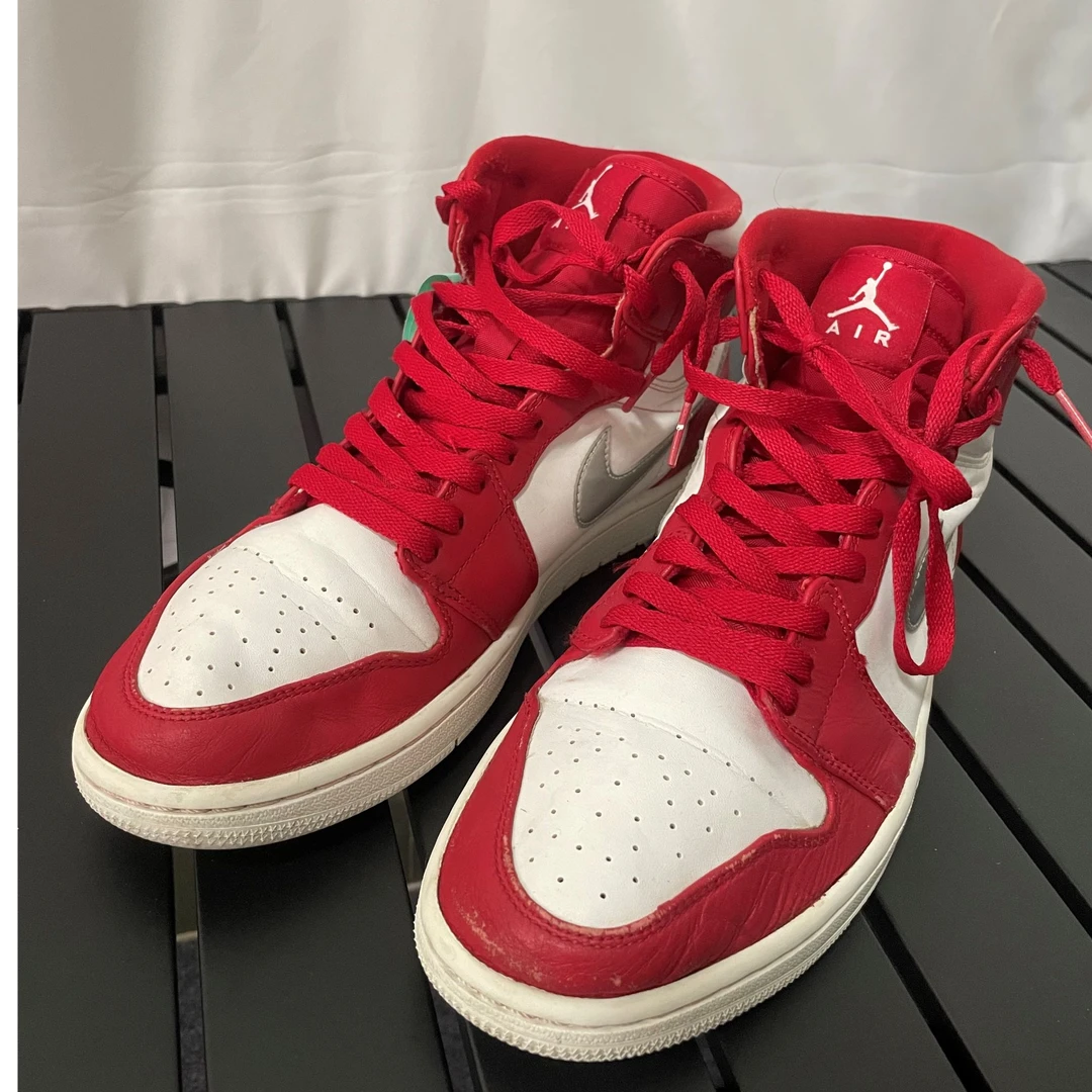 (43码)公价2k/耐克/AJ1/银牌/高帮篮球鞋/白红/95新