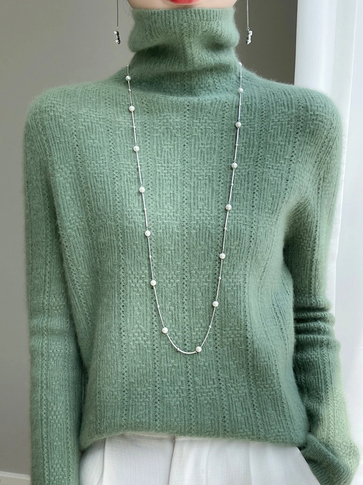 网红百搭时尚堆堆领秋冬显瘦羊绒毛衣