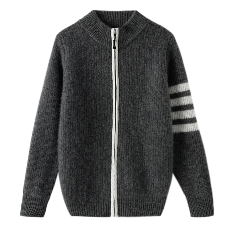 【100%羊毛】儿童羊绒开衫立领加厚男童拉链毛衣外套女童羊毛衫潮